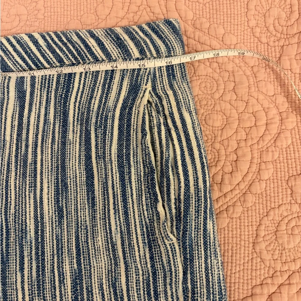 100% Cotton Free People Navy and Cream Striped Pants - Picture 9 of 10